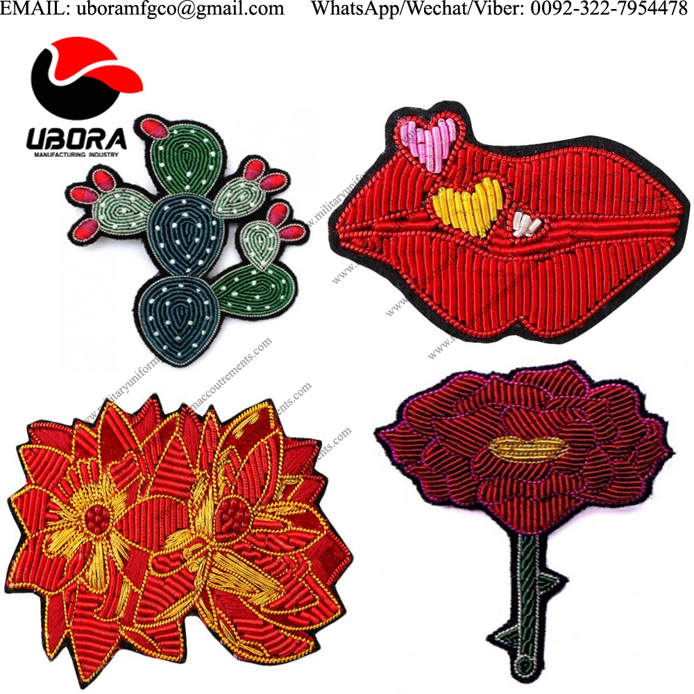 bullion wire flower, lips and other brooch uses dreses fashion female handmade